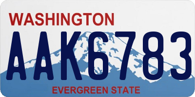 WA license plate AAK6783