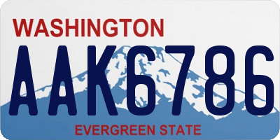 WA license plate AAK6786
