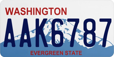 WA license plate AAK6787