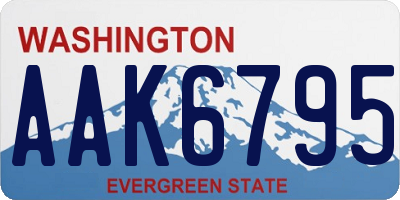 WA license plate AAK6795