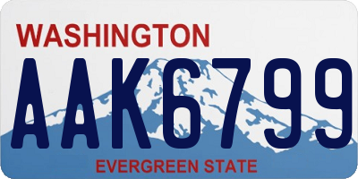 WA license plate AAK6799