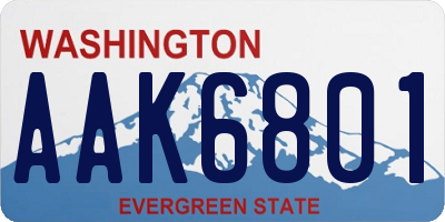 WA license plate AAK6801