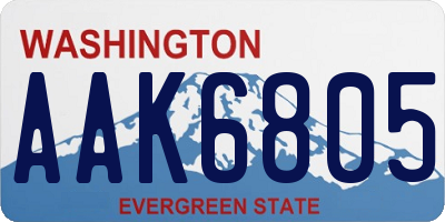 WA license plate AAK6805