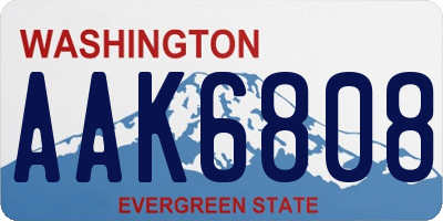 WA license plate AAK6808