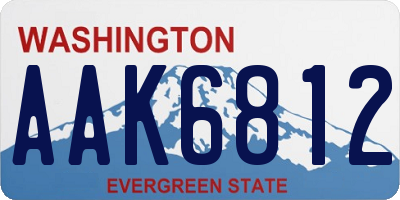 WA license plate AAK6812