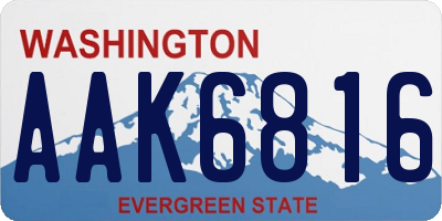 WA license plate AAK6816