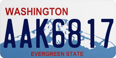 WA license plate AAK6817
