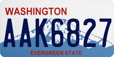 WA license plate AAK6827