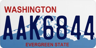 WA license plate AAK6844