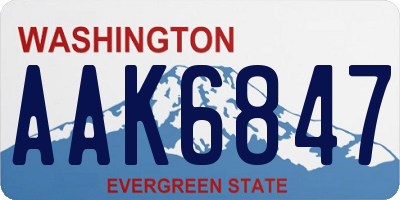 WA license plate AAK6847