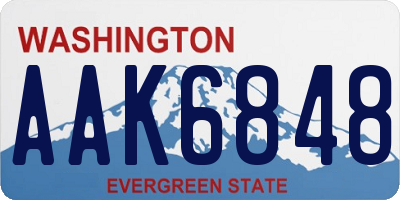 WA license plate AAK6848
