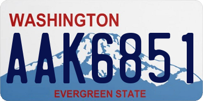 WA license plate AAK6851