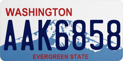 WA license plate AAK6858