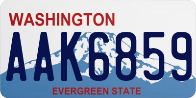 WA license plate AAK6859