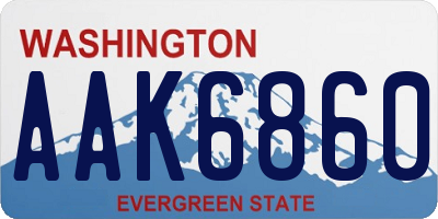 WA license plate AAK6860