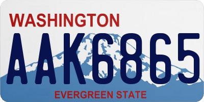 WA license plate AAK6865