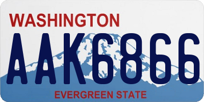 WA license plate AAK6866