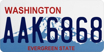 WA license plate AAK6868