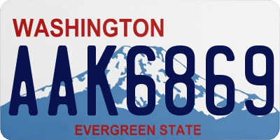 WA license plate AAK6869