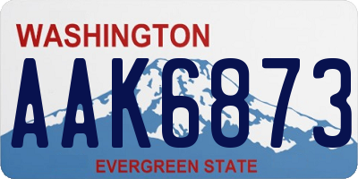 WA license plate AAK6873
