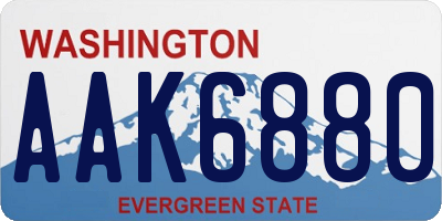 WA license plate AAK6880