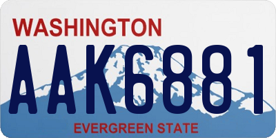 WA license plate AAK6881