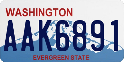 WA license plate AAK6891
