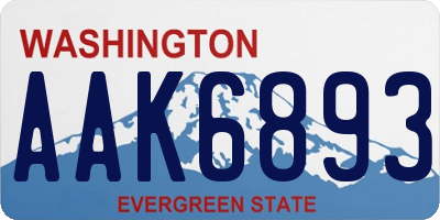 WA license plate AAK6893