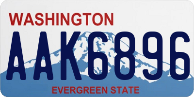 WA license plate AAK6896