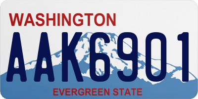 WA license plate AAK6901