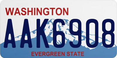 WA license plate AAK6908
