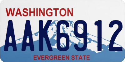 WA license plate AAK6912