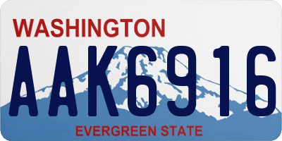 WA license plate AAK6916