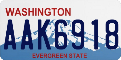 WA license plate AAK6918