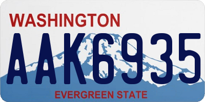 WA license plate AAK6935