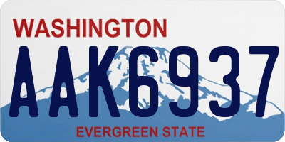 WA license plate AAK6937