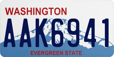 WA license plate AAK6941