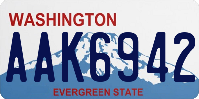 WA license plate AAK6942