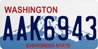WA license plate AAK6943