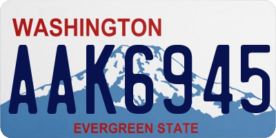 WA license plate AAK6945