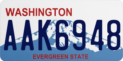 WA license plate AAK6948