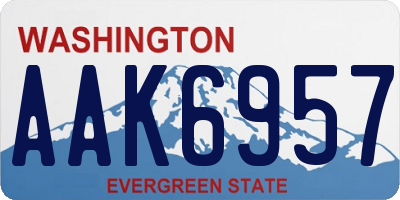 WA license plate AAK6957
