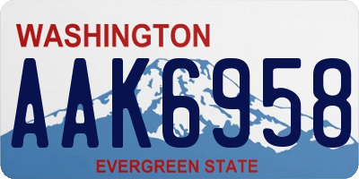 WA license plate AAK6958