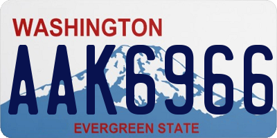 WA license plate AAK6966