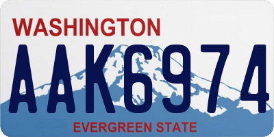 WA license plate AAK6974