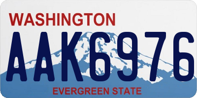 WA license plate AAK6976