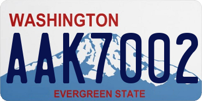 WA license plate AAK7002