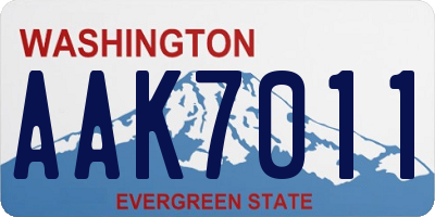 WA license plate AAK7011