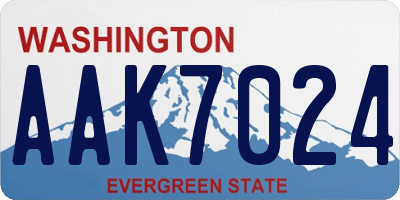 WA license plate AAK7024