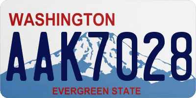 WA license plate AAK7028